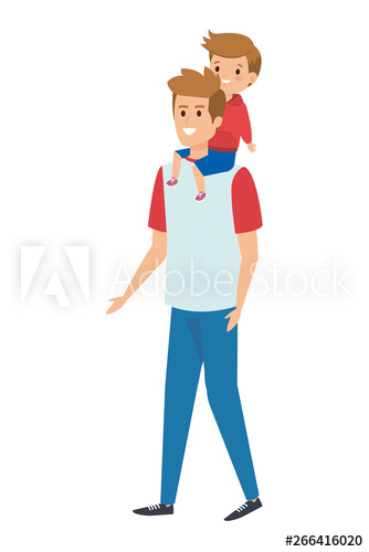 young father with son characters