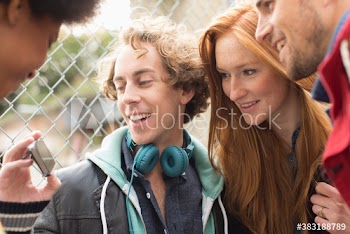 Young friends with smart phone