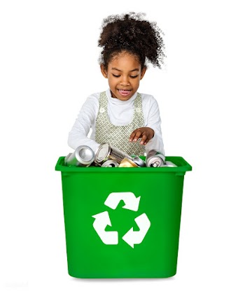 Young girl recycling | Free stock psd mockup - 5170
