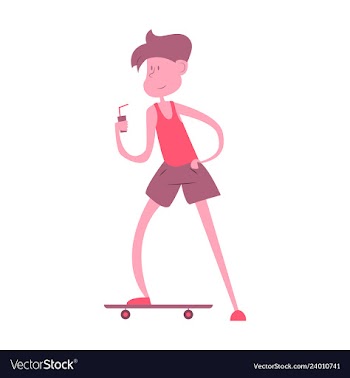 Young guy rides on skateboard on city streets vector image