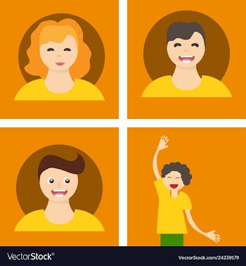 Young handsome human with various hairstyle vector image
