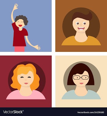 Young handsome human with various hairstyle vector image