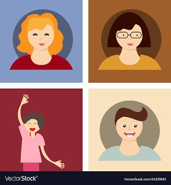 Young handsome human with various hairstyle vector image