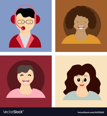 Young handsome human with various hairstyle vector image