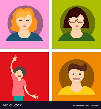 Young handsome human with various hairstyle vector image