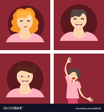 Young handsome human with various hairstyle vector image