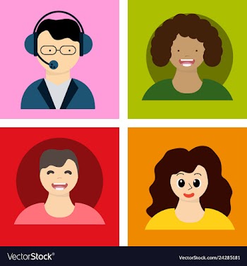Young handsome human with various hairstyle vector image