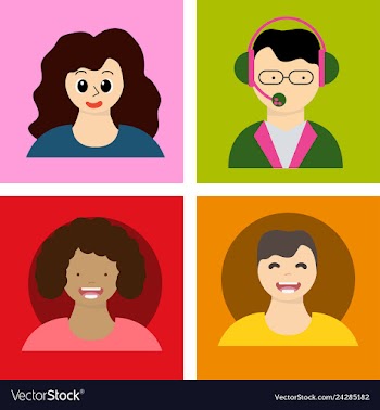 Young handsome human with various hairstyle vector image