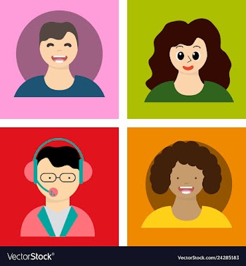 Young handsome human with various hairstyle vector image