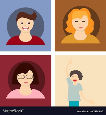 Young handsome human with various hairstyle vector image
