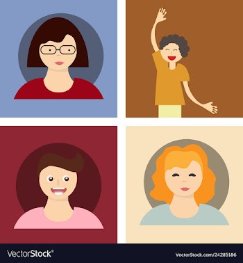 Young handsome human with various hairstyle vector image