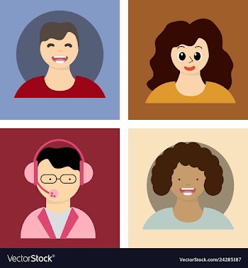 Young handsome human with various hairstyle vector image