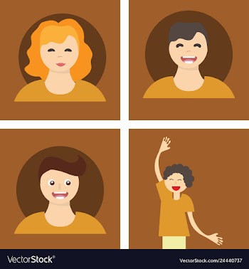 Young handsome human with various hairstyle vector image