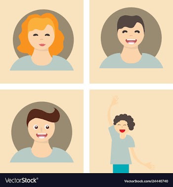 Young handsome human with various hairstyle vector image