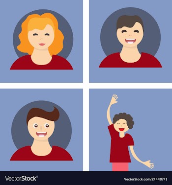 Young handsome human with various hairstyle vector image