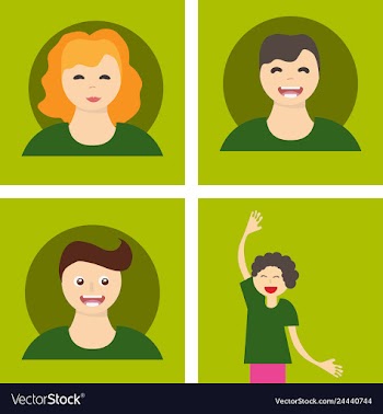 Young handsome human with various hairstyle vector image