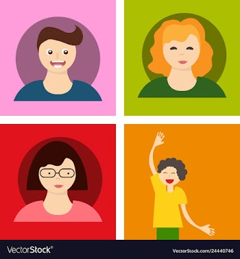 Young handsome human with various hairstyle vector image