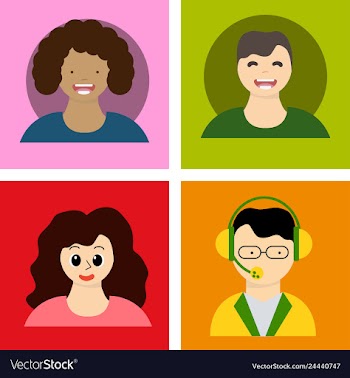 Young handsome human with various hairstyle vector image