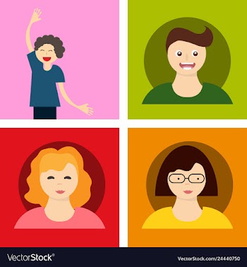 Young handsome human with various hairstyle vector image