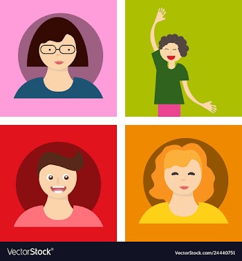 Young handsome human with various hairstyle vector image