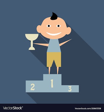 Young man on winner podium sport athletics boy on vector image
