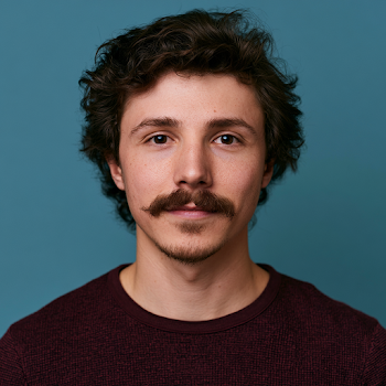 Young Man Portrait with Mustache