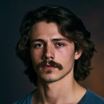 Young Man Portrait with Mustache