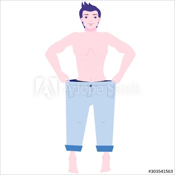Young man wearing his old pants