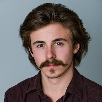Young Man with Mustache Portrait