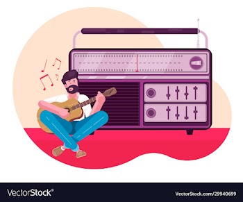 young musician playing electric guitar