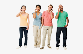 Young People Talking On Phones Transparencey - Communication ...