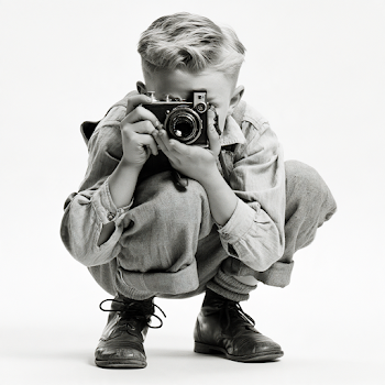Young Photographer in Retro Style