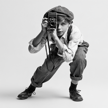 Young Photographer in Retro Style