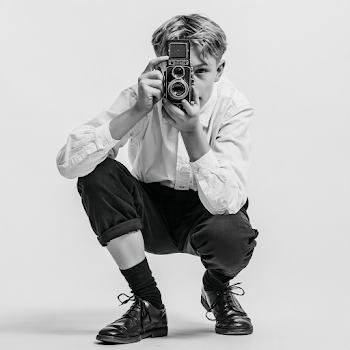 Young Photographer in Retro Style