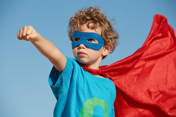Young Superhero in Action