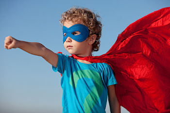 Young Superhero in Action