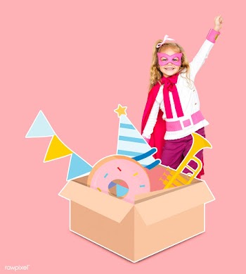 Young superhero preparing for a birthday part.. | Free stock psd mockup - 504143