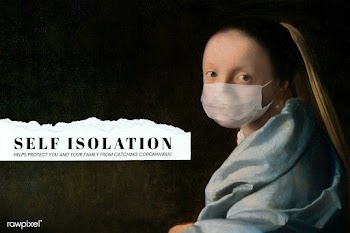 Young woman by Johannes Vermeer wearing a face mask, design remix.  Th.. | Free  illustration - 2330057