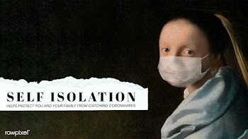 Young woman by Johannes Vermeer wearing a face mask, design remix.  Th.. | Free  illustration - 2332992