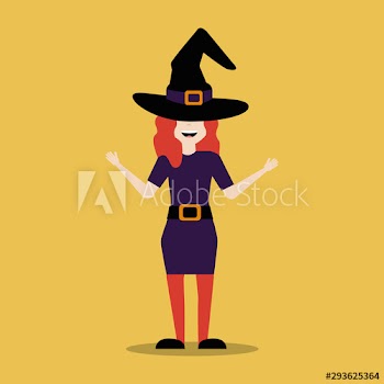 young woman disguised of witch design