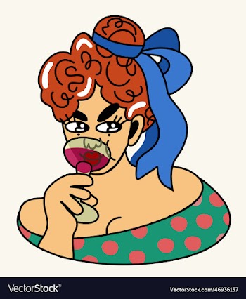 young woman holding wineglass retro-styled
