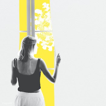Young woman looking out of the window during coronavirus quarantine | Free  illustration - 2311923