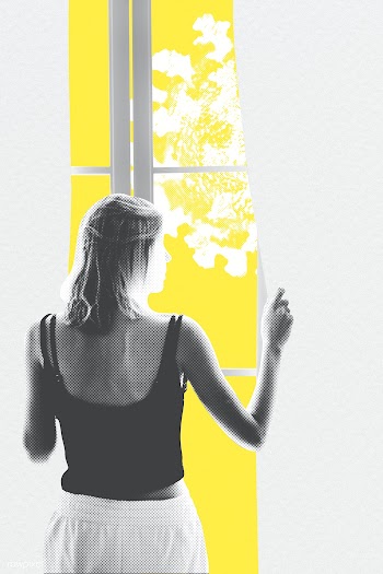 Young woman looking out of the window during coronavirus quarantine | Free  illustration - 2311925