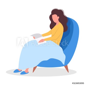 Young woman reading book concept