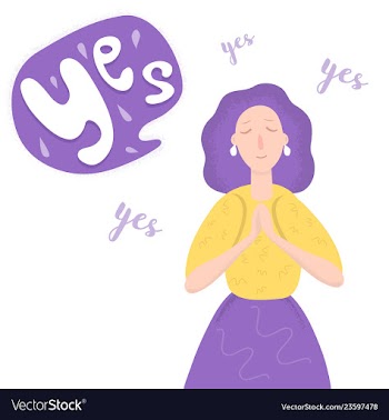  					Young woman said yes cartoon vector image														