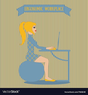 Young woman sitting on fitness ball vector image