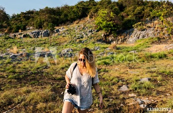 Young Woman Traveler Journey Concept