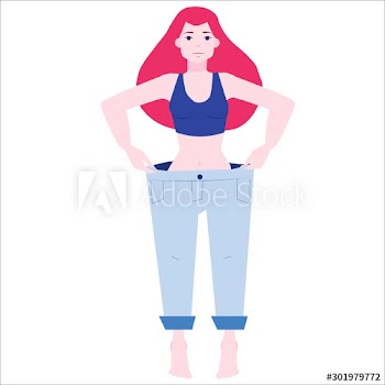 Young woman wearing her old pants