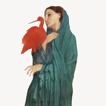 Young Woman with Ibis collage | Free PSD Illustration - rawpixel