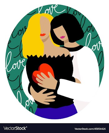 young women embrace one of them presents gift to